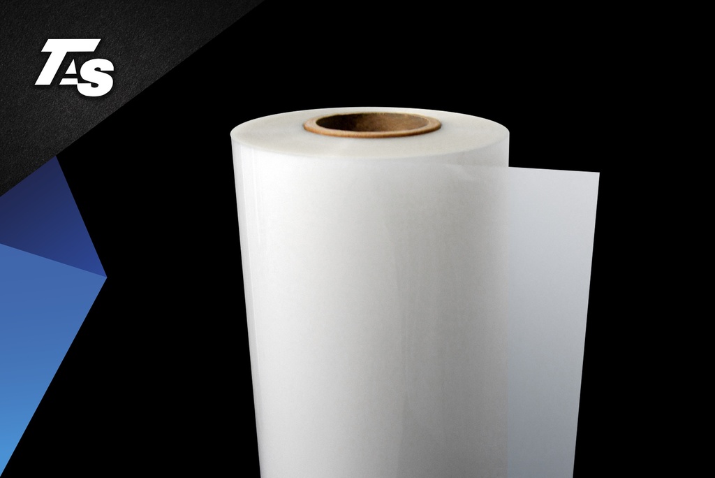 3MIL MATTE 18*250 (.6-2.4 PET)  POLYESTER 1" CORE